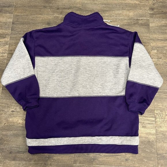 Vintage 90s BACKROAD BLUES Sweatshirt Mock Neck Men Size Large Striped‎ - Picture 10 of 10